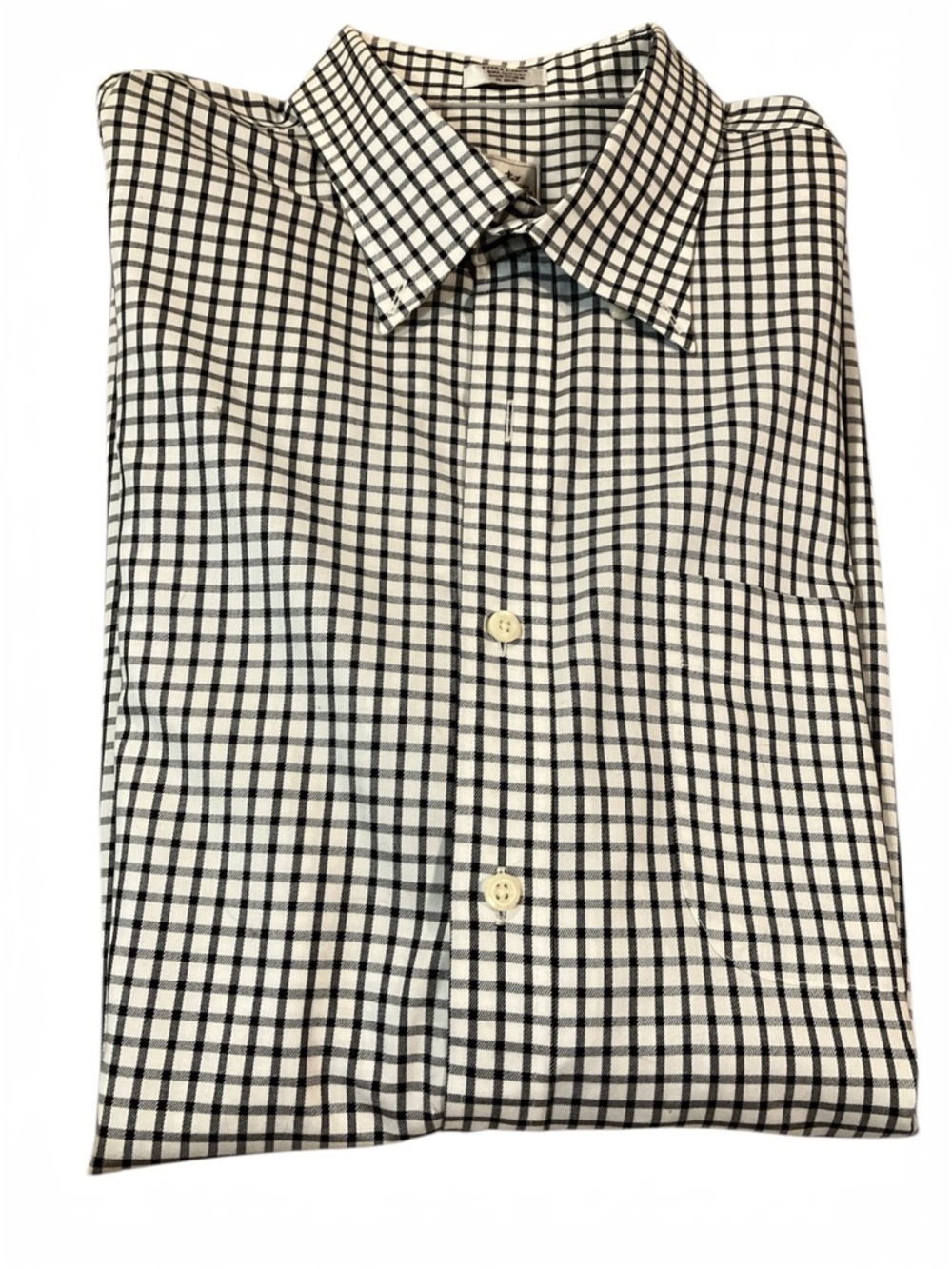 Peter Millar Nanoluxe Easycare Men's Black & White Checked Button-Up Shirt XL
